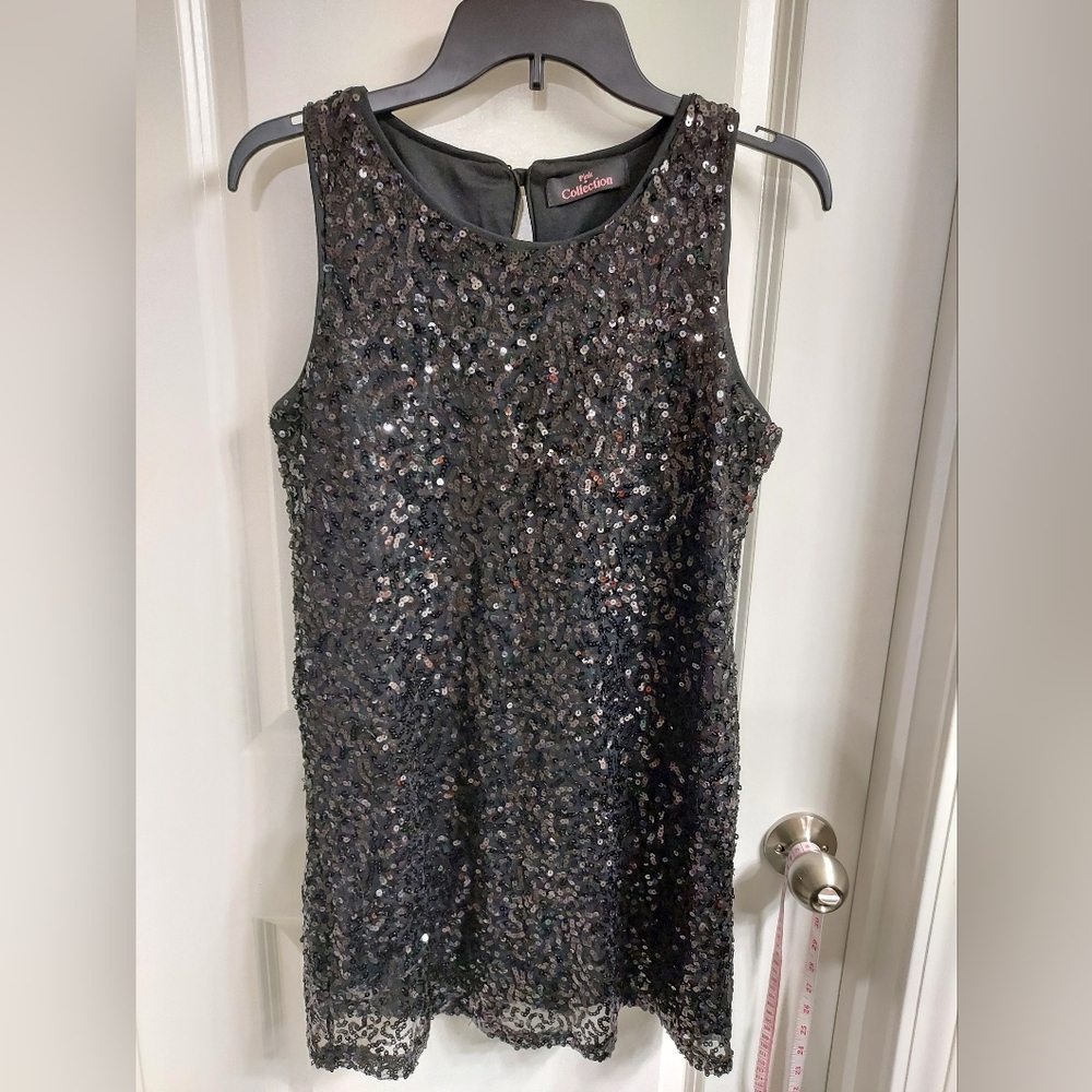 EUC Women's Pink Collection mini sequin dress, L p2p 18-21", Length 31"